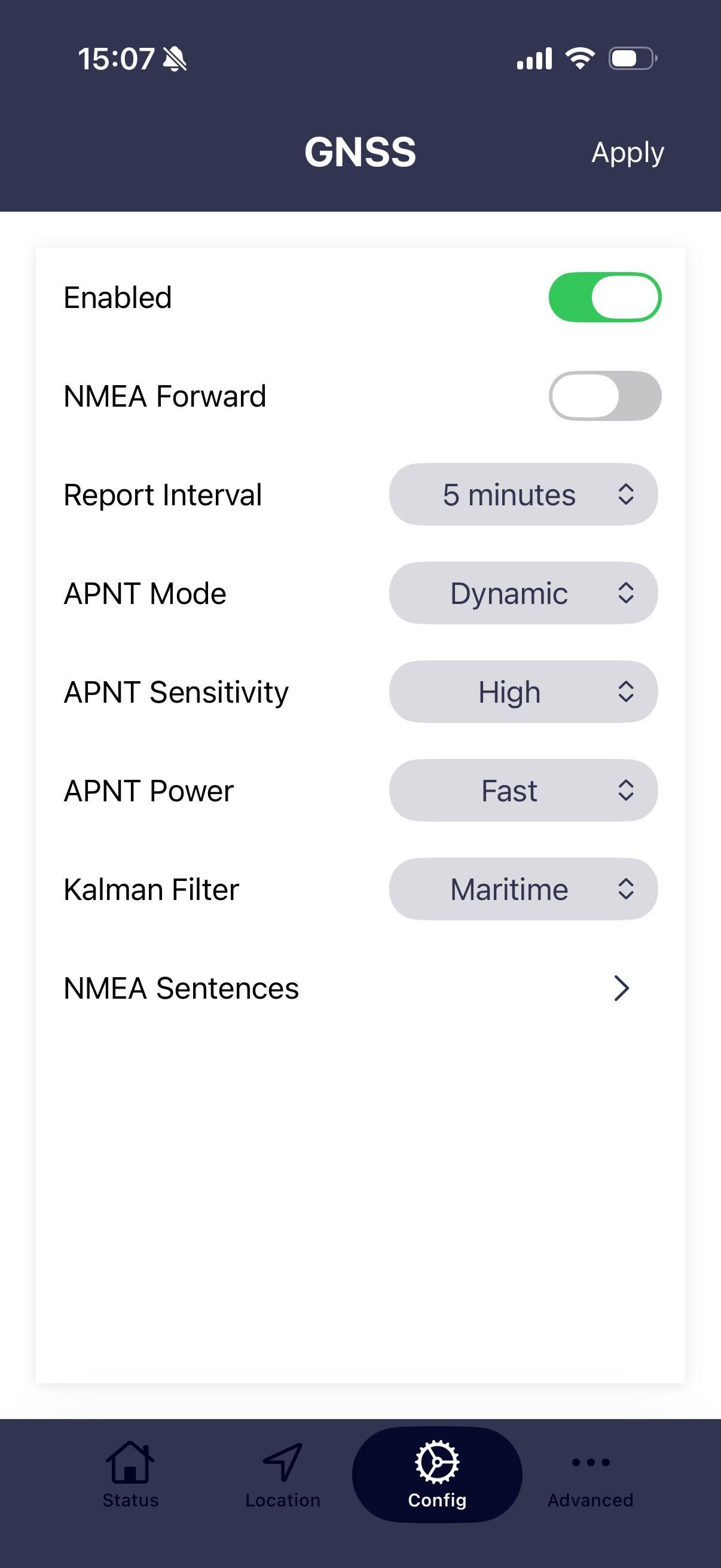 APNT settings