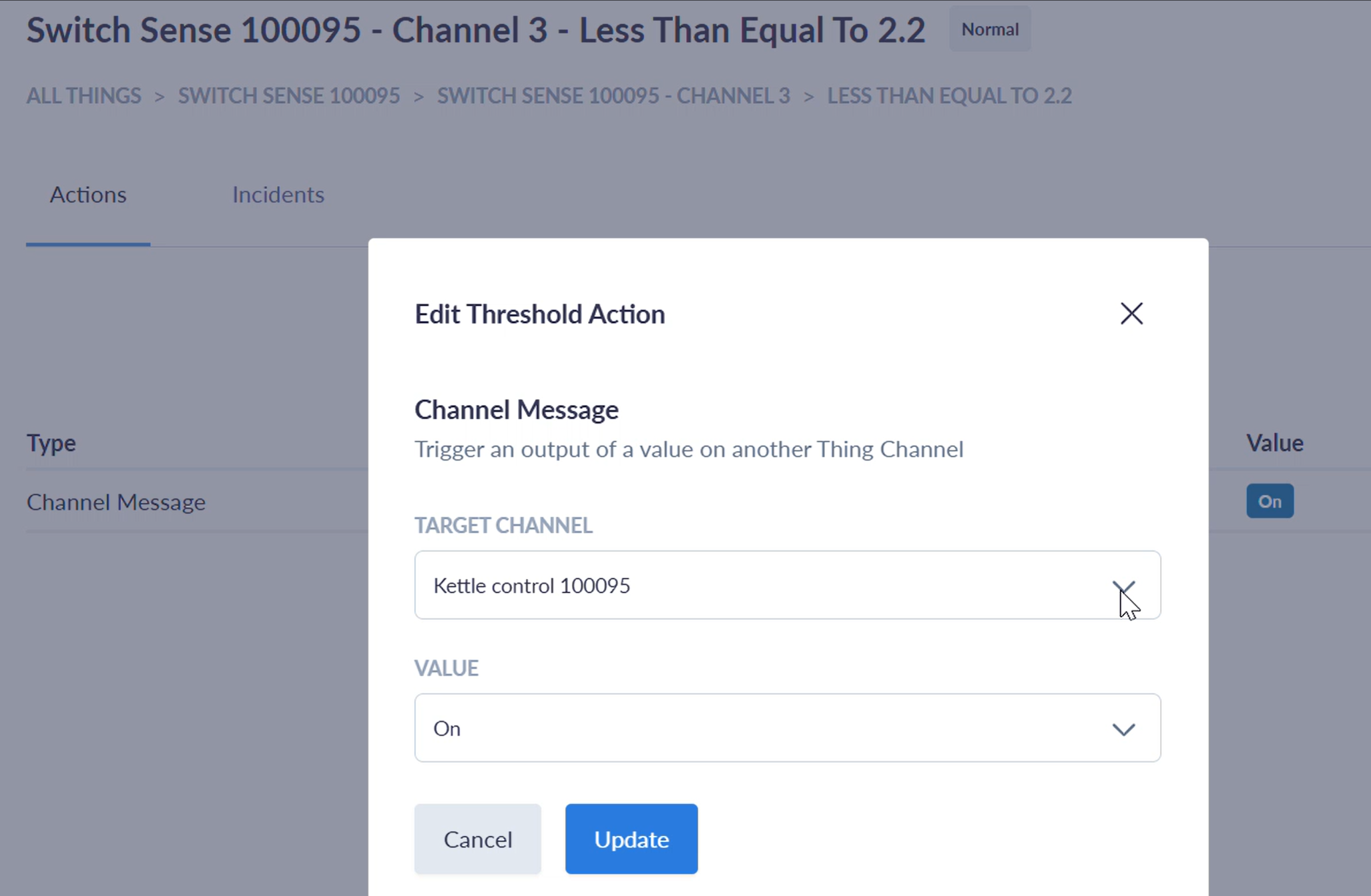 Editing a threshold