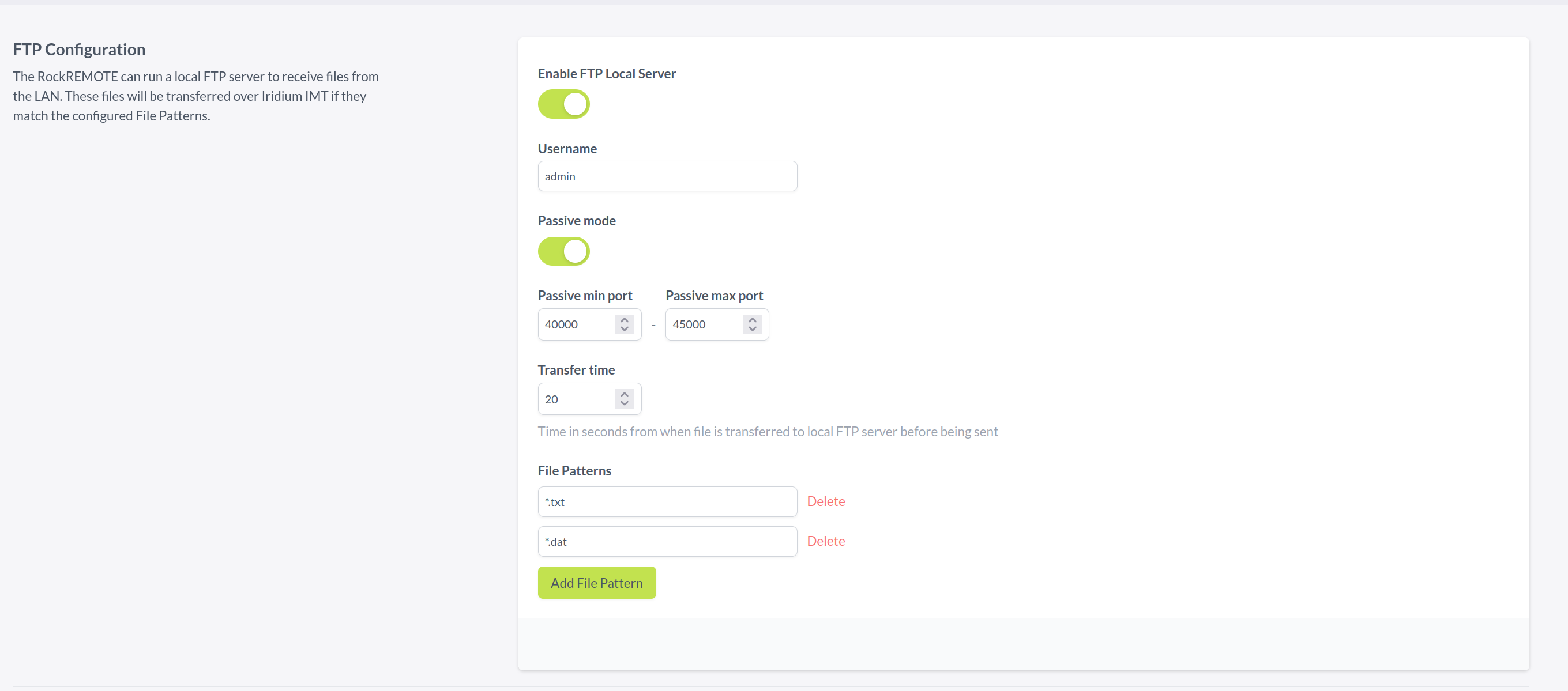 FTP Configuration